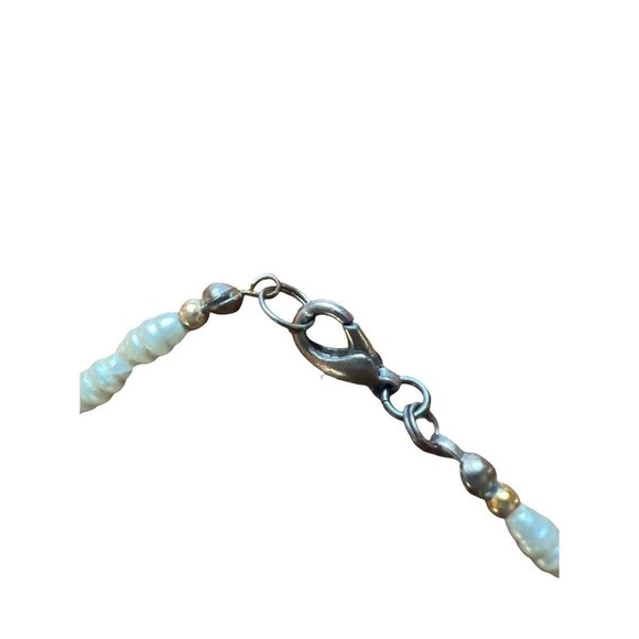 Vintage Garnet Stones Freshwater Pearls Necklace 16” Look at all Photos - Picture 3 of 6